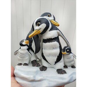 Franklin Mint ~ WE FOUR ~ Penguin Handpainted Porcelain Figurine Sculpture Cute